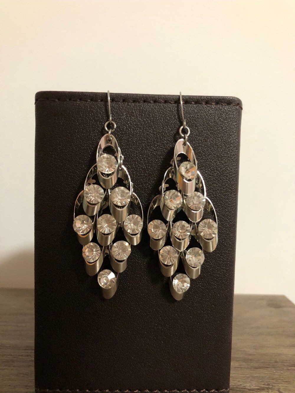 Clear Rhinestone Chandelier Statement Earrings